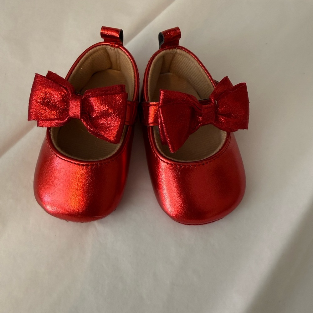 Red Baby Shoes with Bow